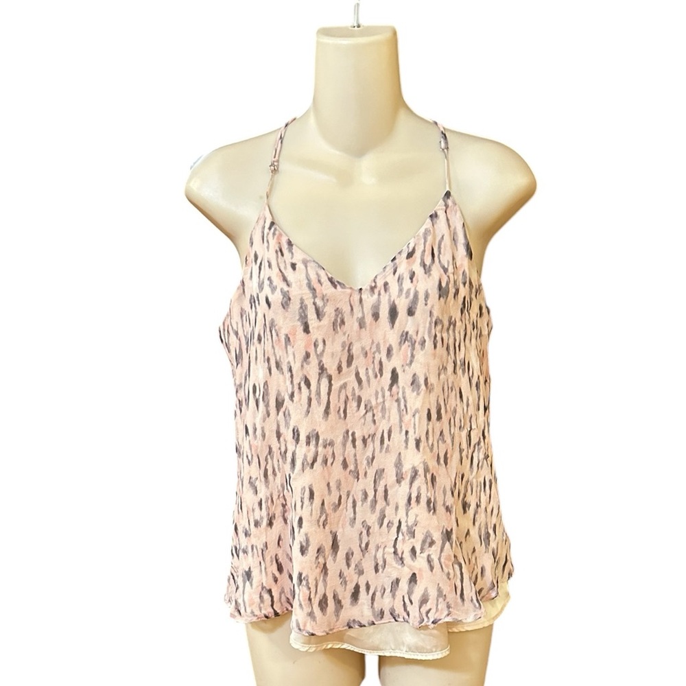 Lavender Brown silk t-back top Size‎ Small